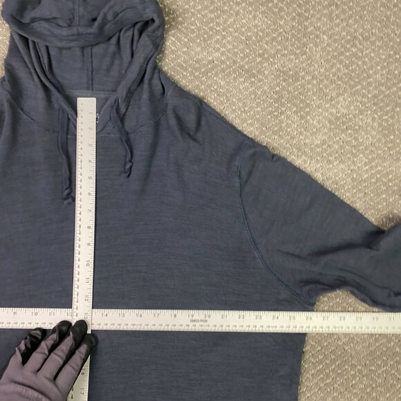 Faherty Sunwashed Slub Hoodie Men's XXL Blue Gray Organic Cotton 2XL MKC0096 - Picture 7 of 9